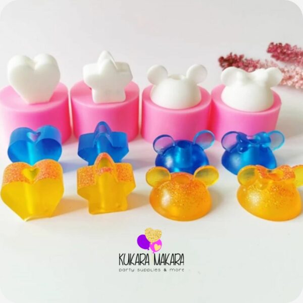 Molde de silicón Porta sorbetes Precio $4 Lleva 3 x $9 Modelos disponibles corazón, mickey y minnie