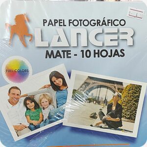 Papel Fotográfico Mate de 200 gr, ideal para impresiones de alta calidad, disponible en paquetes de 10 a $2.