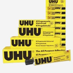 Pegamento Universal UHU, asegura una unión fuerte en una amplia gama de materiales, disponible a $3 por tubo de 60 ml